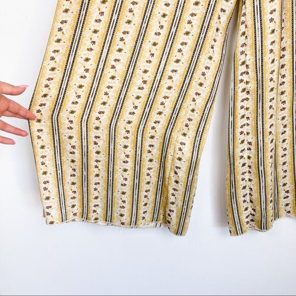 Free People Take Your Tie Off Pants Yellow Satin - Picture 4 of 7